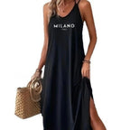 Fashion Women's Wear Solid Color Loose Vest Dress Lootquake LLC