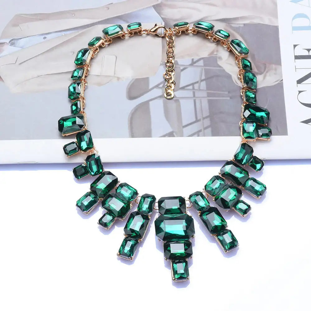 Luxurious Exaggerating Geometric Big Gem Necklace Lootquake LLC