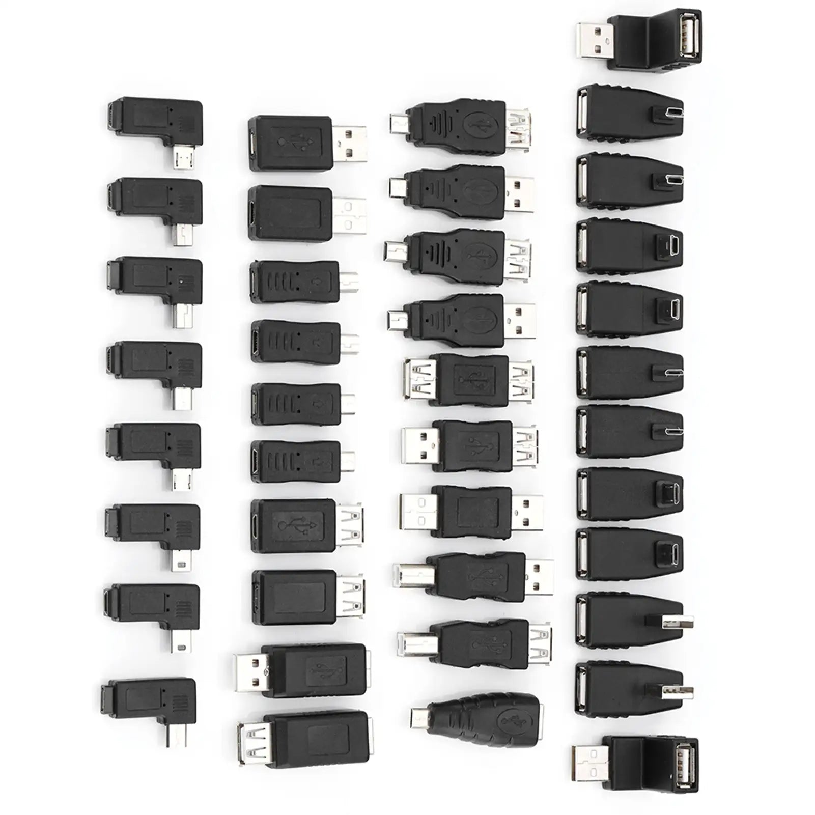 Pack of 40 Multiple USB2.0 Adapters Angled Mini Micro Type B Male Female Converters Connectors - SJB-DIAMOND ELITES