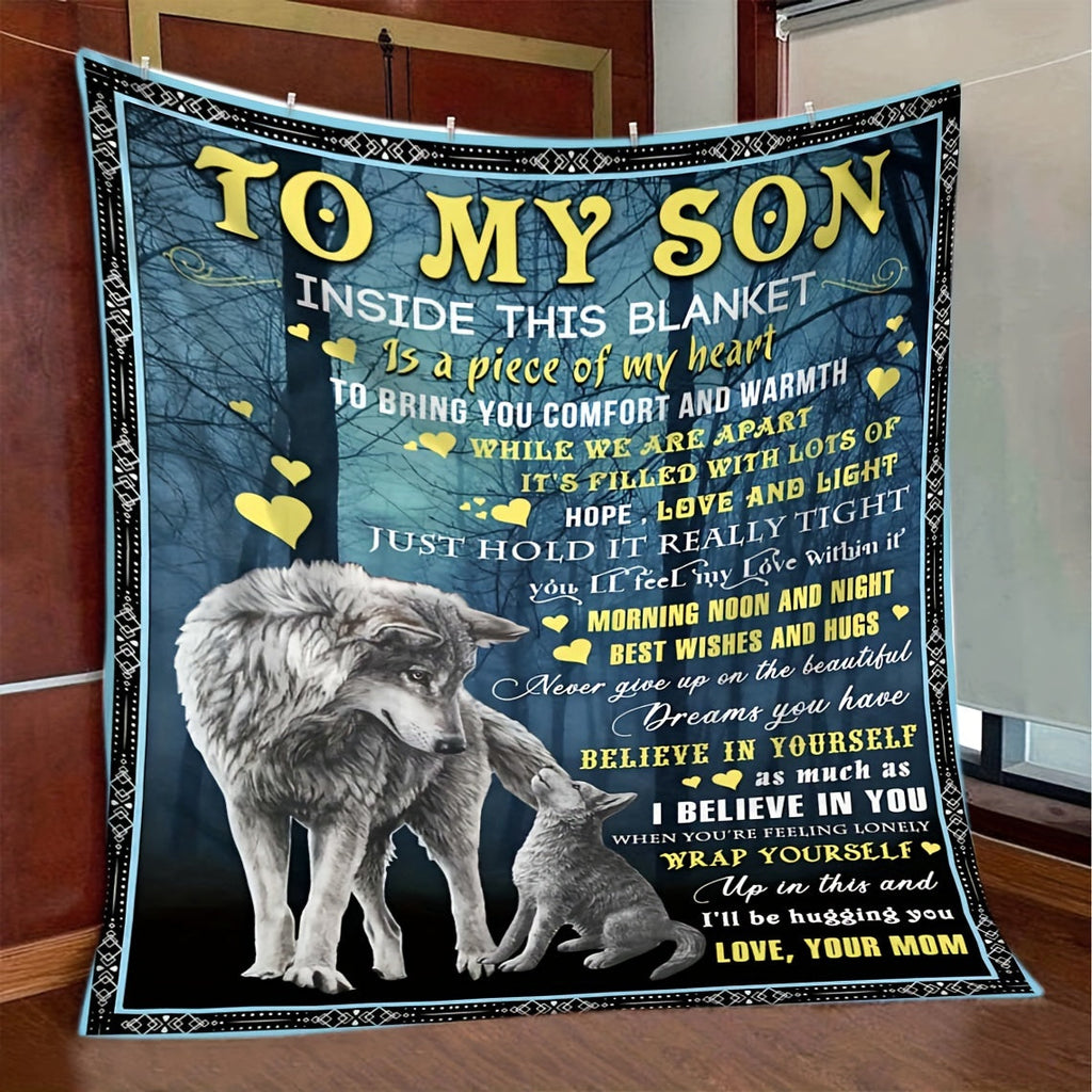 1pc Flannel Blanket, To My Mother From Son Throw Blanket, Warm Cozy Soft Blanket For Couch Bed Sofa Office Camping