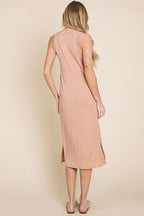 Ribbed Knit Sleeveless Midi Dress For Women – Elegant, Versatile and Stylish Sleeveless Dress with Ribbed Knit Texture and Midi Length