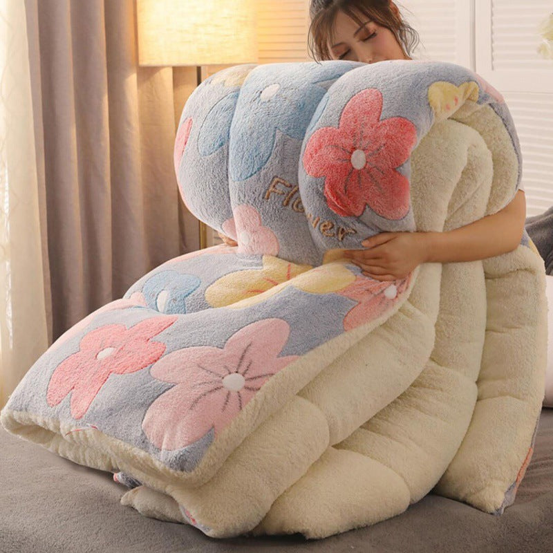Winter Thick Quilt - Lamb Velvet Double Quilt Core for Dormitory Single Bed (100x150cm to 200x230cm) Pi-Mart