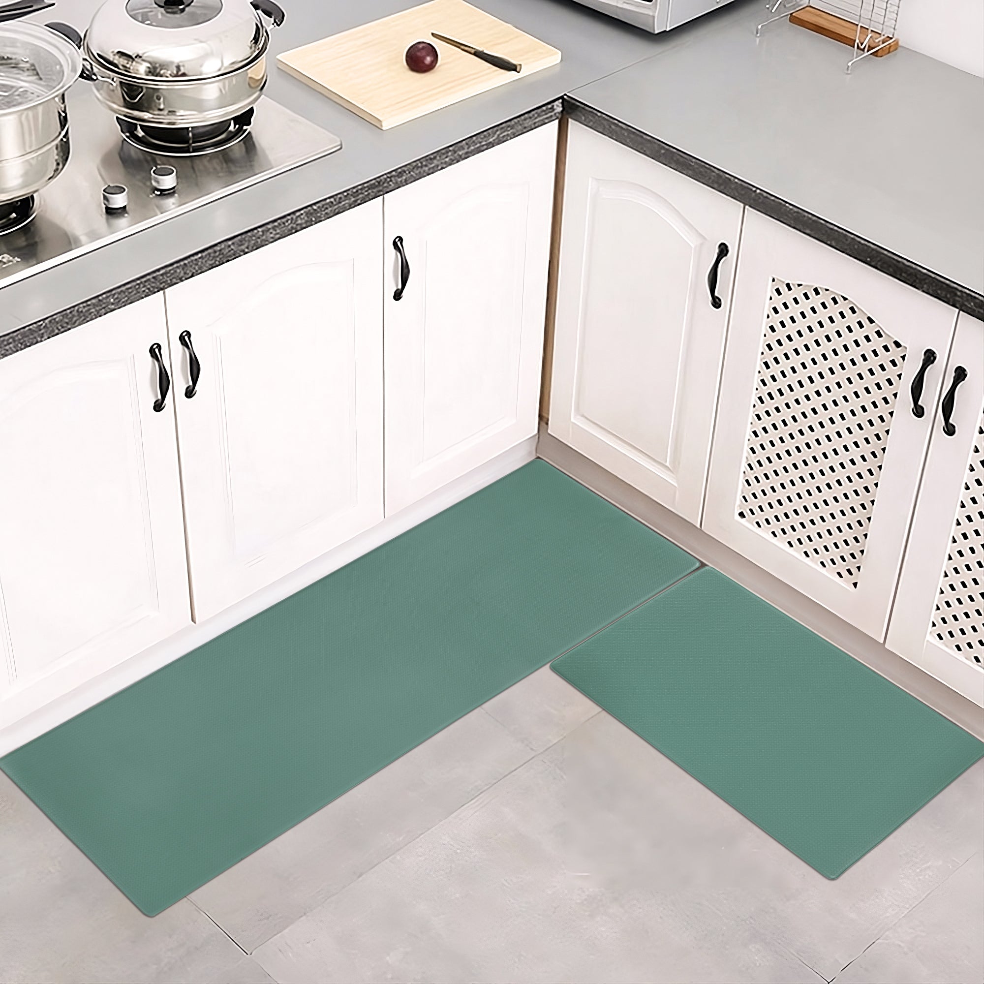 Kitchen Floor Mat Two-piece Set Of Non-slip, Waterproof And Easy To Scrub For Home, Kitchen Pi-Mart