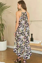 ADORA Floral Grecian Midi Dress - Polyester Elegance | Femstylo