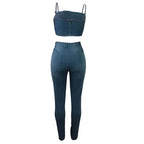 Summer Jeans Outfits 2024 Women Clothes Sets 2 Piece Birthday Party Club Sexy Crop Top and Pants Denim Two Piece Mathcing Set Purplish Diva