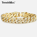 Miami Curb Cuban Chain Bracelet For Men Gold Pi-Mart