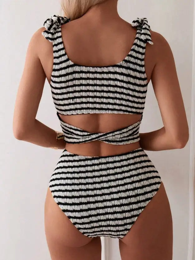 Women's Two-piece Casual Swimsuit P198 Black - SJB-DIAMOND ELITES