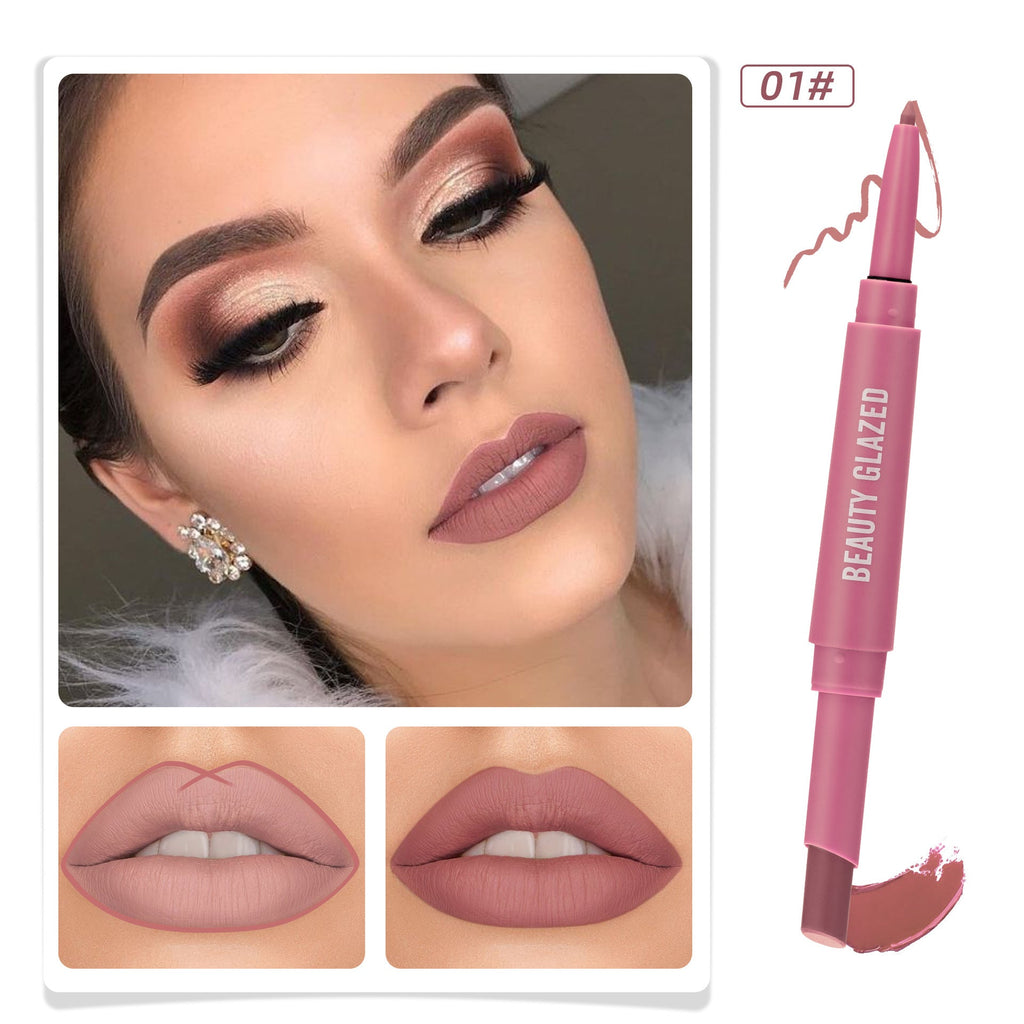 Double-headed Matte No Stain On Cup Lipstick Lip Liner Pi-Mart