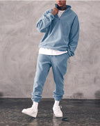 Casual Stand Collar Thickened Long-sleeved T-shirt Loose-fitting  Pullover Men's Suit