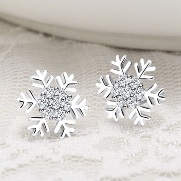 Christmas Snowflake Stud Earrings Pi-Mart