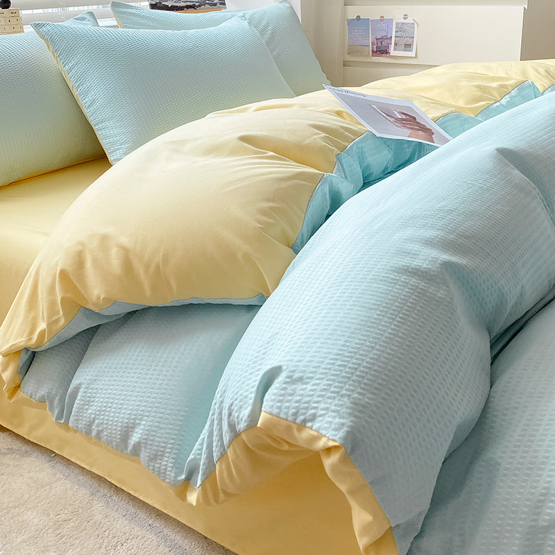Home Fashion Simple Polished Wool Bed Sheet Cover Set Pi-Mart