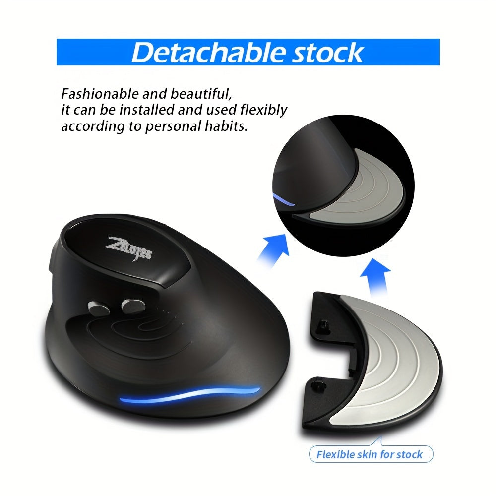 ZELOTES Ergonomic Wrist Rest Mouse, 2.4G Vertical Wireless Gaming Mouse, Comfort Grip, Right Hand Orientation, Battery Powered (Batteries Not Included), 393.7inch Range, Plastic Material, No Charging Function, ≤36V Operatin Lootquake LLC