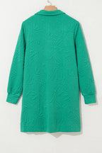 Classic Textured Zip Mini Dress Trendy Long Sleeve Dress for Women Modern Dress Stevvex