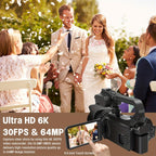 6K Ultra HD Video Camera Camcorder with 18X Zoom, IR Night Vision, 4.0" Touch Screen, WiFi, Microphone, 64GB SD Card, Remote Control & Charger - Perfect for Vlogging & Filming, Vlogging Camera | Touch Screen Camera | Highreso Lootquake LLC