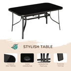 Eight Piece Patio Furniture Set with Umbrella and Chairs Lootquake LLC