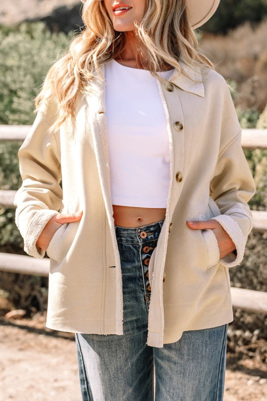 Western Suede Sherpa Lined Jacket THRIXINE