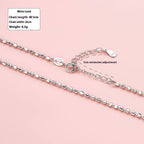 Sterling Silver Moon Beads Hexagon Beads Necklace For Women Pi-Mart