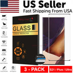 3 PACK - For Samsung Galaxy S21 PLUS ULTRA Tempered Glass Screen Protector Clear Pi-Mart