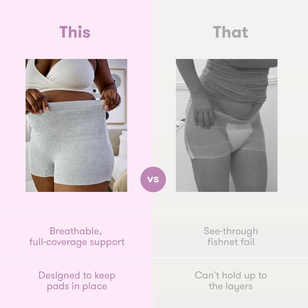 Frida Mom, Disposable Boyshort Underwear, Seamless with Stretchy Support, Postpartum Essentials, Size Petite (Waist 23"-34" stretched), 8 Count Petite (Waist 23"-34" stretched) Pi-Mart