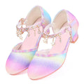 Longitudinalhorse Princess Shoes Girls Heels Princess Dress up Shoes Little Girl Dress Shoes Cinderella Shoes for Girls Iridescent