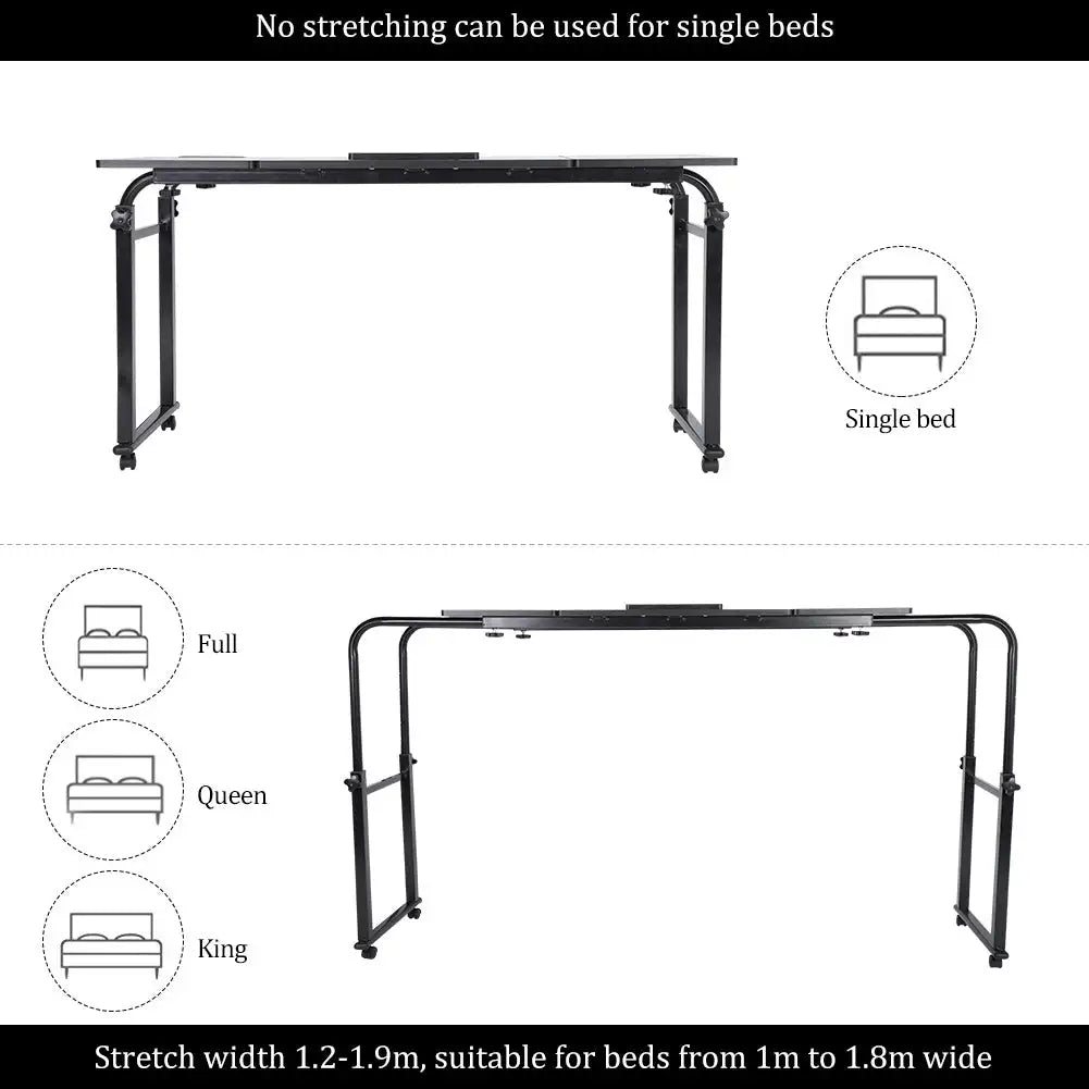 Adjustable Laptop Cart Mobile Computer Desk Overbed Writing Table with Wheels 02# - SJB-DIAMOND ELITES