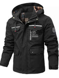 Men's Plus Size Hooded Outdoor Windproof Coat THRIXINE
