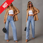 Casual Patchwork Women's Wide Leg Jeans Pi-Mart