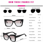 Rectangle Big Frame Cat Eye Sunglasses - SJB-DIAMOND ELITES