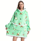 1pc Oversized Blanket Hoodie, Sherpa Fleece Hooded Blanket For Women, Ultra Soft Warm Wearable Blanket Sweatshirt Women Men Adult, Gift For Ladies