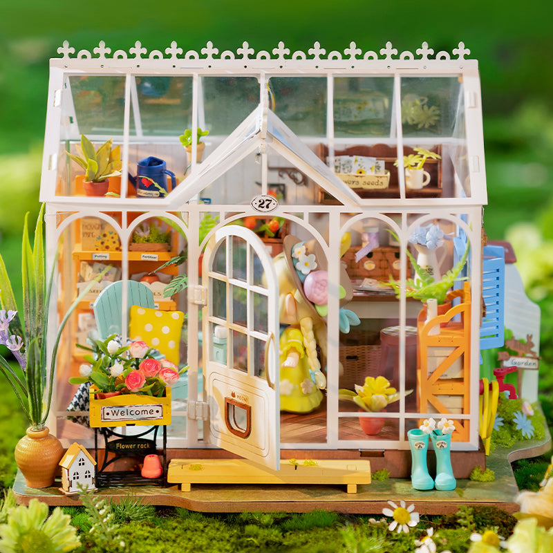 Rolife Mengyu Flower Minature House DIY Building Toys With LED Light For Gifts Pi-Mart
