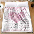 1pc To My Daughter Blanket Love Letter Fleece Blanket, Multi-functional Comfort Throw With Digital Tree Print, Collegiate Style, Special Gift For Daughter Lootquake LLC