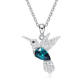Hummingbird Jewelry Set Silver Plated Chain Necklace Stud Pi-Mart