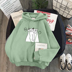 Women's Student Hooded Plus Velvet Padded Jacket Sweater Pi-Mart