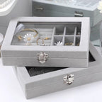 Flannel dustproof jewelry box with lid, ring earrings, earrings, necklace storage box, anti-oxidation jewelry storage box - SJB-DIAMOND ELITES