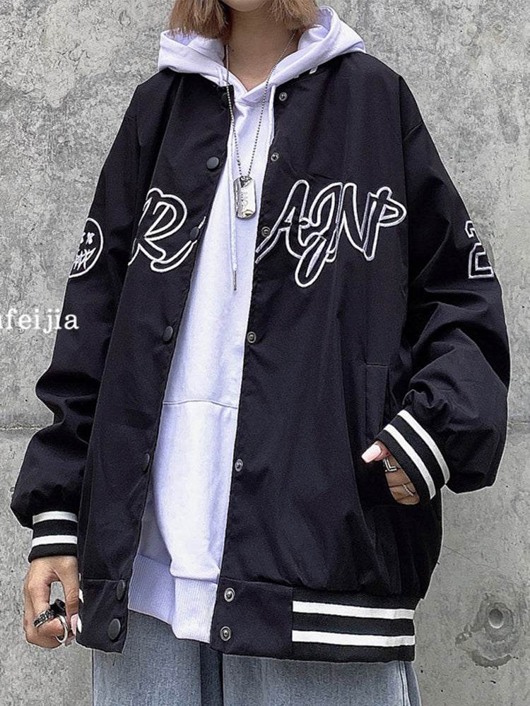 Loose Korean Student Baseball Uniform Jacket Pi-Mart