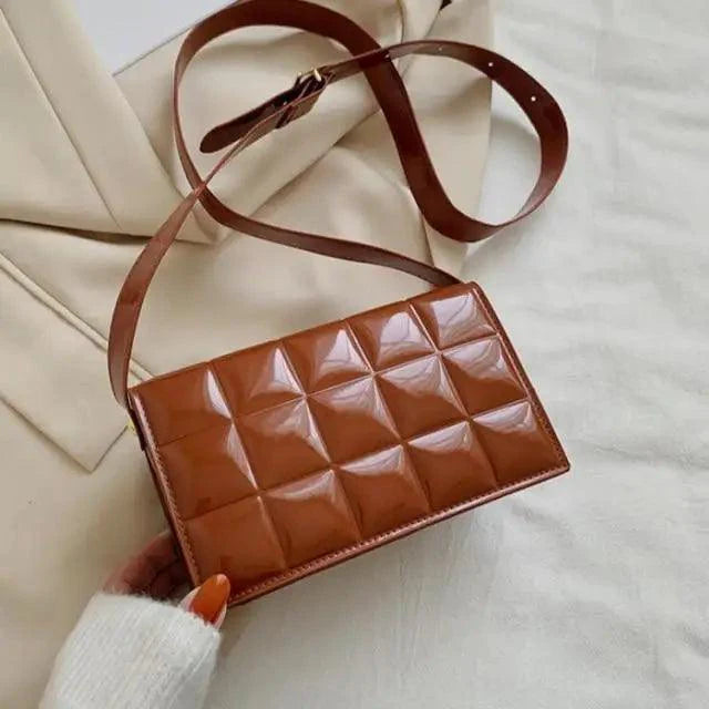 Fabulous Luxury Shoulder Bag Shiny Pu Leather Crossbody Bags For Women Small Flap Handbag Designer Female Messenger Bags Stevvex
