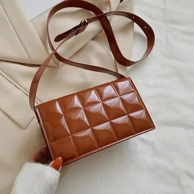 Fabulous Luxury Shoulder Bag Shiny Pu Leather Crossbody Bags For Women Small Flap Handbag Designer Female Messenger Bags Stevvex