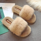 Fahion Fur Slipper For Women Keep Warm Slipper Casual Shoes Elegant Soft Plush Slipper Fuzzy Fur Slippers Soft Comfy Open Toe Slide Slippers Cozy Memory Foam Fluffy House Slippers Stevvex