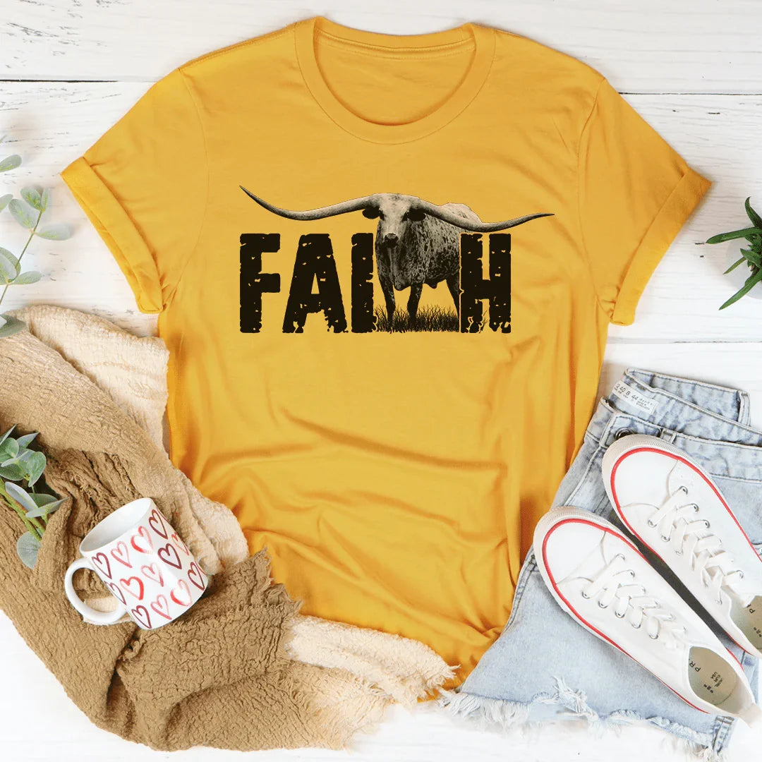 Faith Western Tee Peachy Sunday