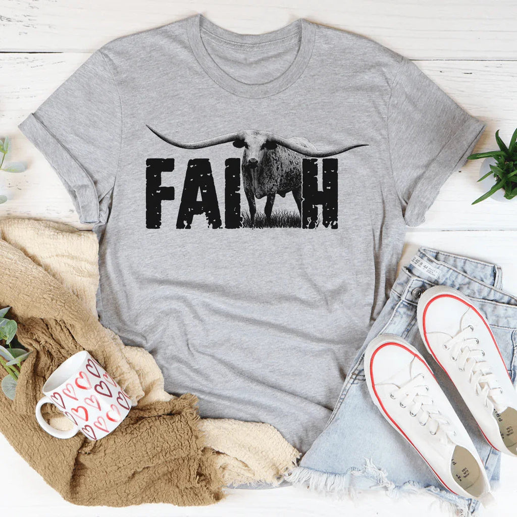 Faith Western Tee Peachy Sunday