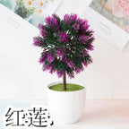 Fake Flowers Potted Ornaments 15x26cm Small Tree Potted Home Hotel Garden Decor Bonsai Artificial Home Decor