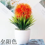Fake Flowers Potted Ornaments 15x26cm Small Tree Potted Home Hotel Garden Decor Bonsai Artificial Home Decor