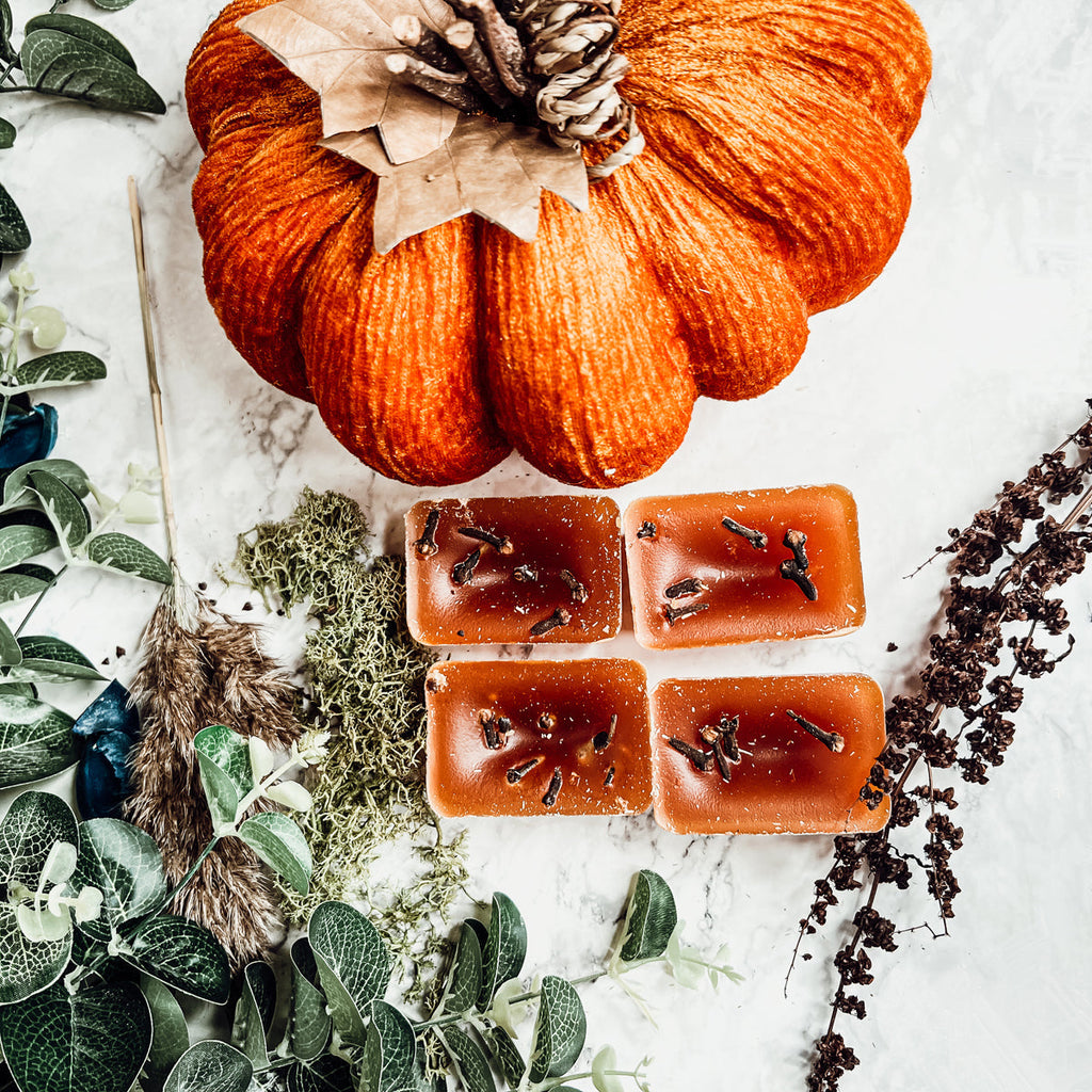Fall Clove XL Natural Wax Melts 4 Cubes Spicy Cinnamon Clove Autumn Scent BandsCo Straps