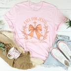 Fall For Jesus He Never Leaves Tee Peachy Sunday