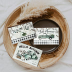 Fall Welcome Wooden Sign 6x4x1 Handmade Tiered Tray Shelf Mantel Decor BandsCo Straps