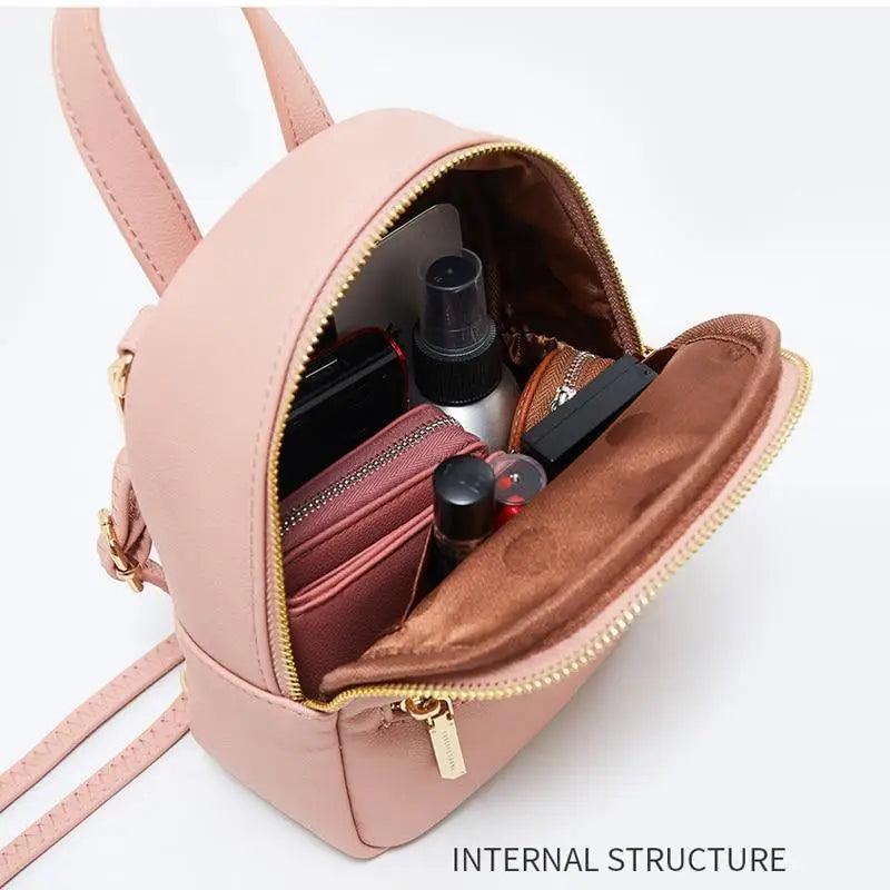 Famous Designer Mini Soft Touch Leather Small Backpack For Female And Girls Fashionable Ladies Bagpack Shoulder Bag Stevvex