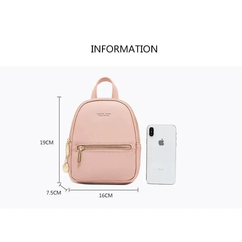 Famous Designer Mini Soft Touch Leather Small Backpack For Female And Girls Fashionable Ladies Bagpack Shoulder Bag Stevvex