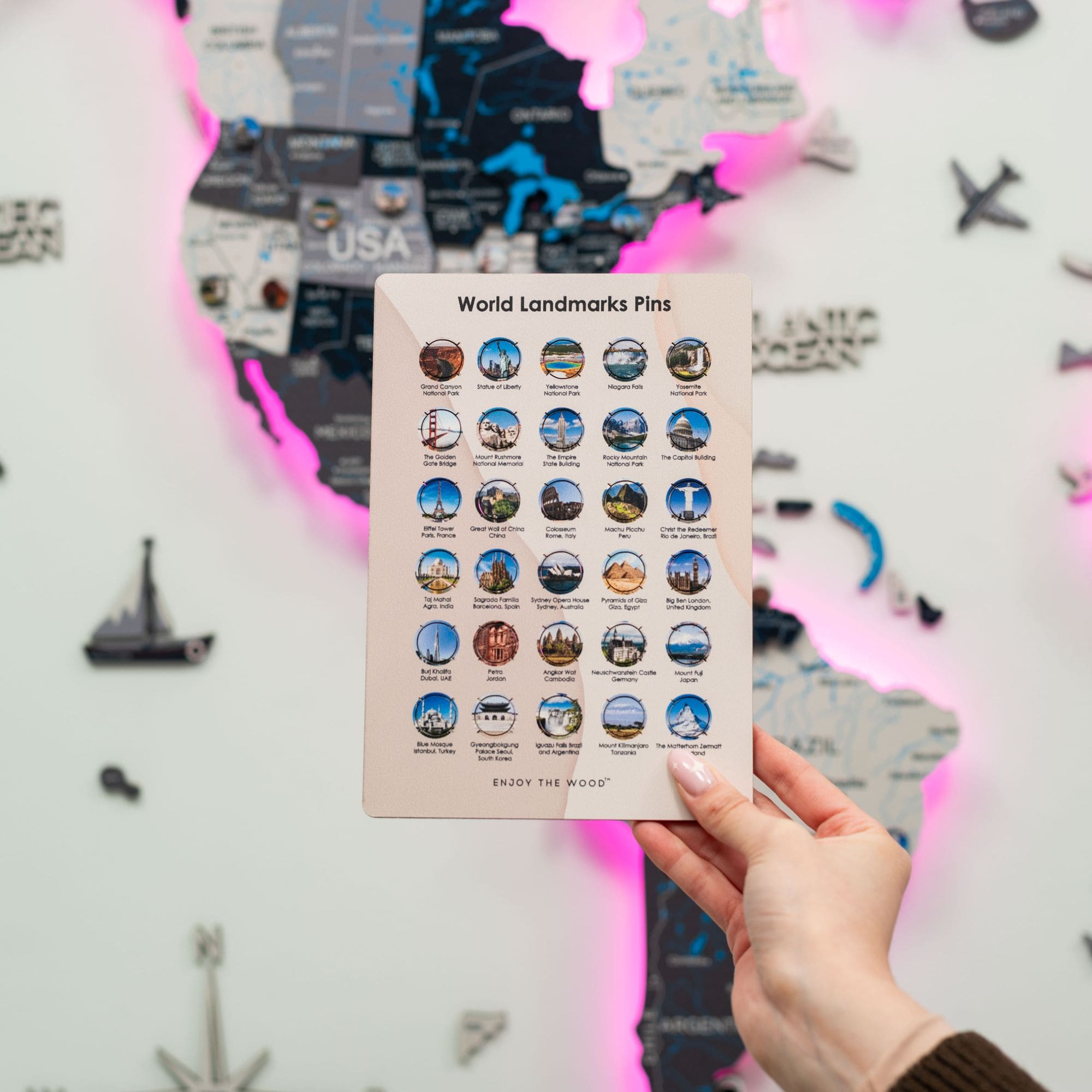 Wooden World Landmarks Pins Enjoy The Wood