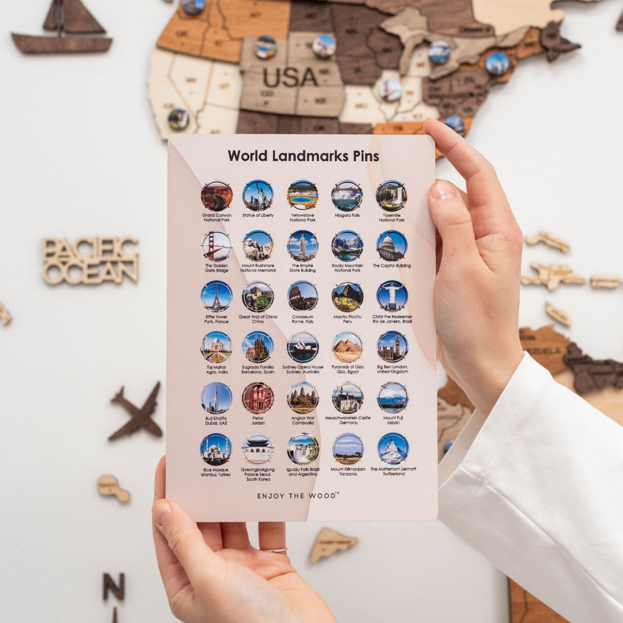 Wooden World Landmarks Pins Enjoy The Wood