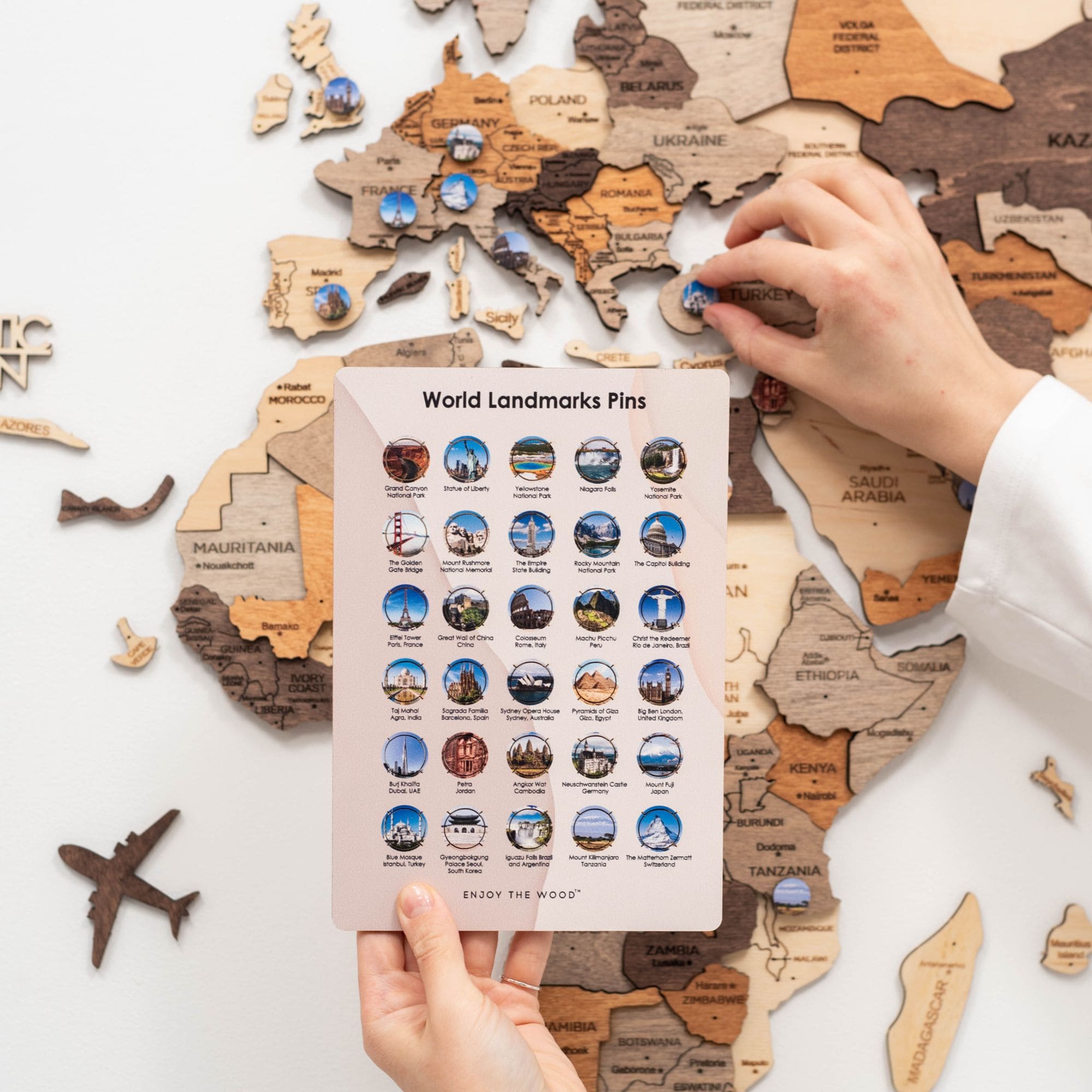 Wooden World Landmarks Pins Enjoy The Wood
